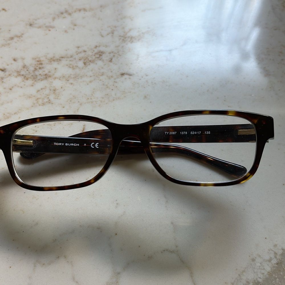 Tory Burch - Tortoiseshell Eyeglasses Frames with Orange Logo Case and Bag - Picture 7 of 7